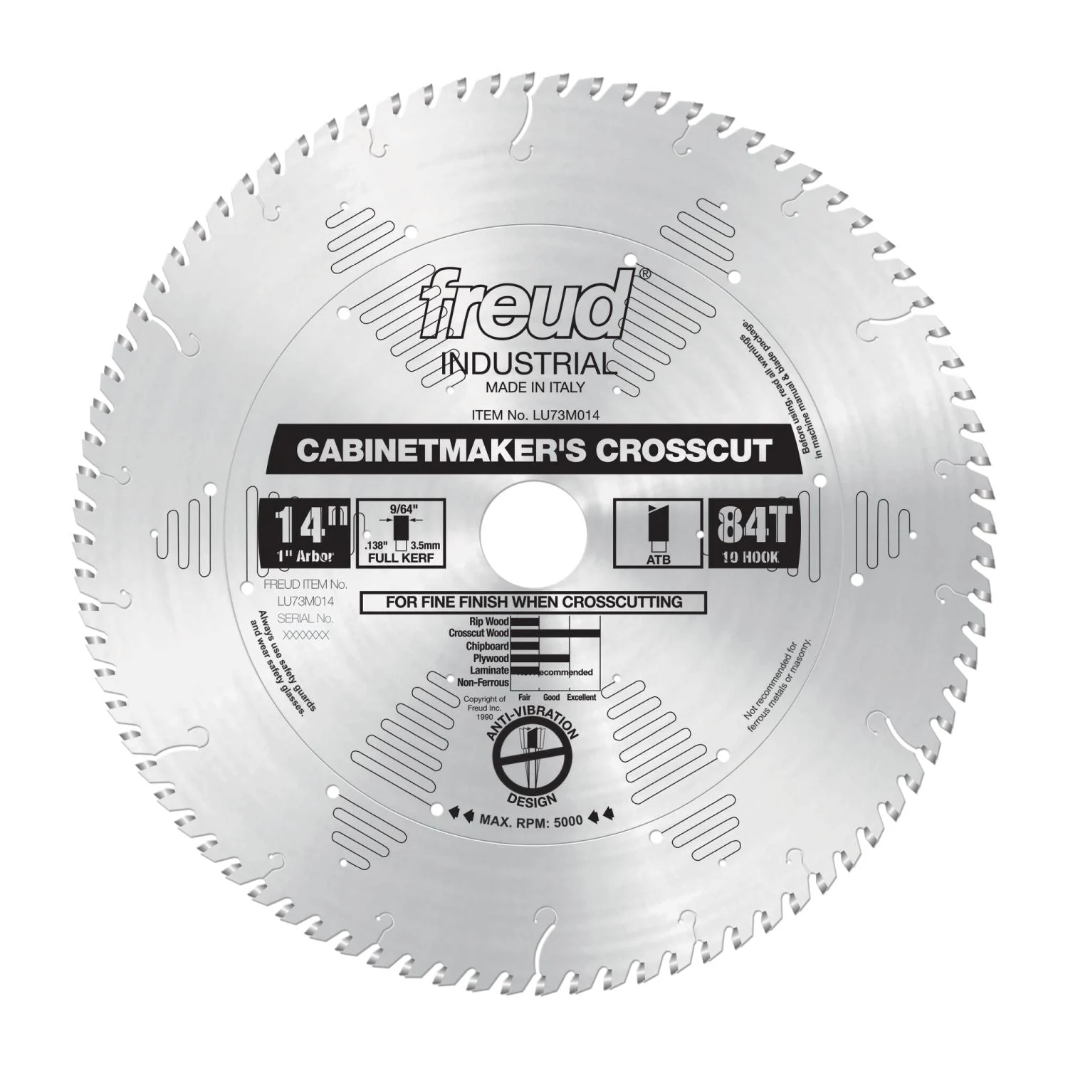 Freud LU73M014 14 in. Cabinetmakers Crosscut Blade