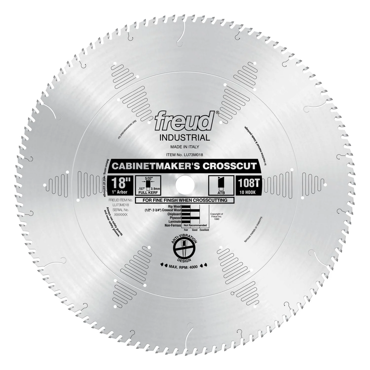 Freud LU73M018 18 in. Cabinetmakers Crosscut Blade