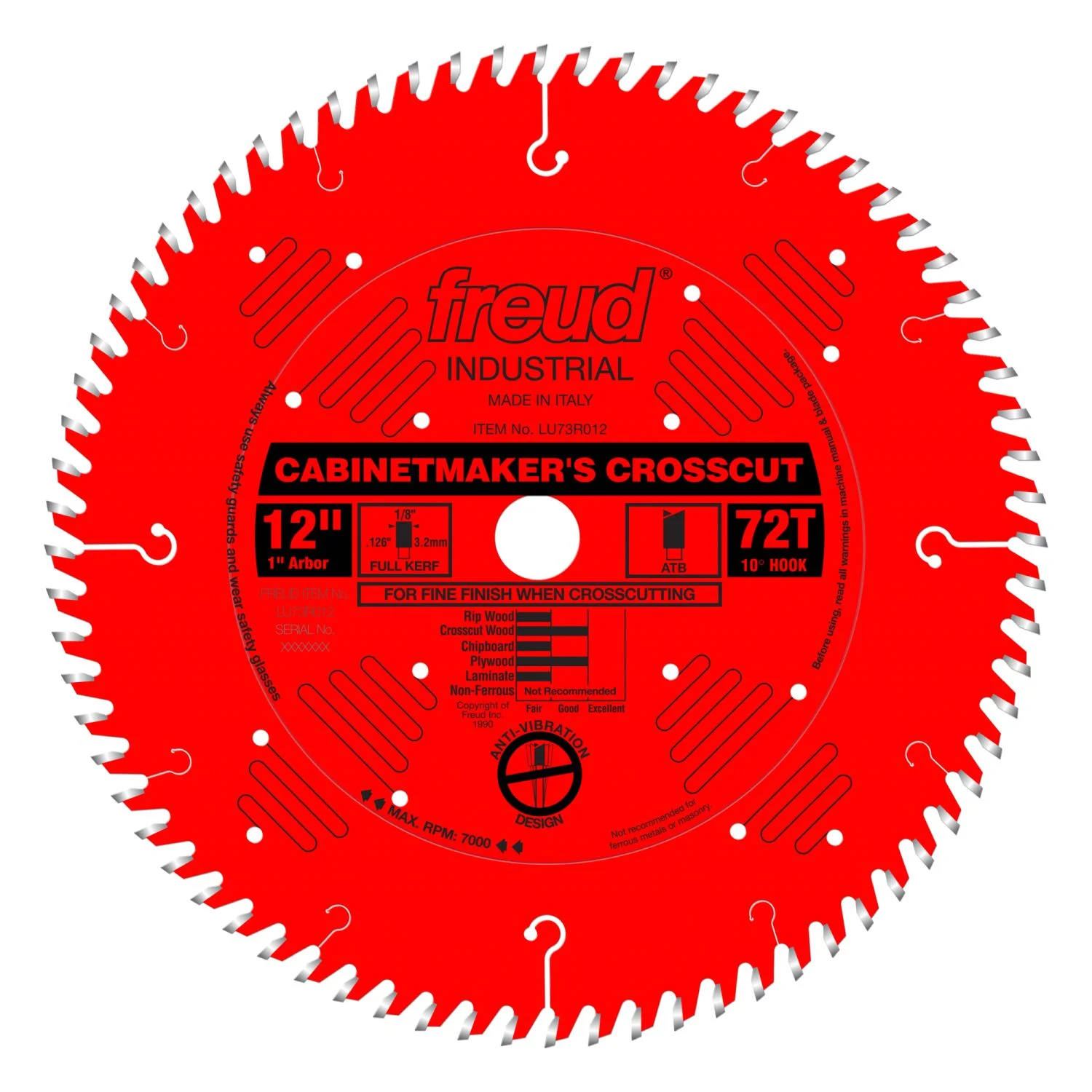 Freud LU73R012 12 in. Cabinetmakers Crosscut Blade