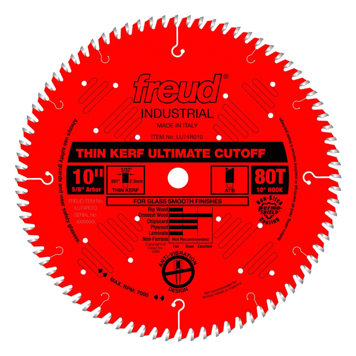 Freud LU74R010 10 in. Thin Kerf Ultimate Cut-Off Blade