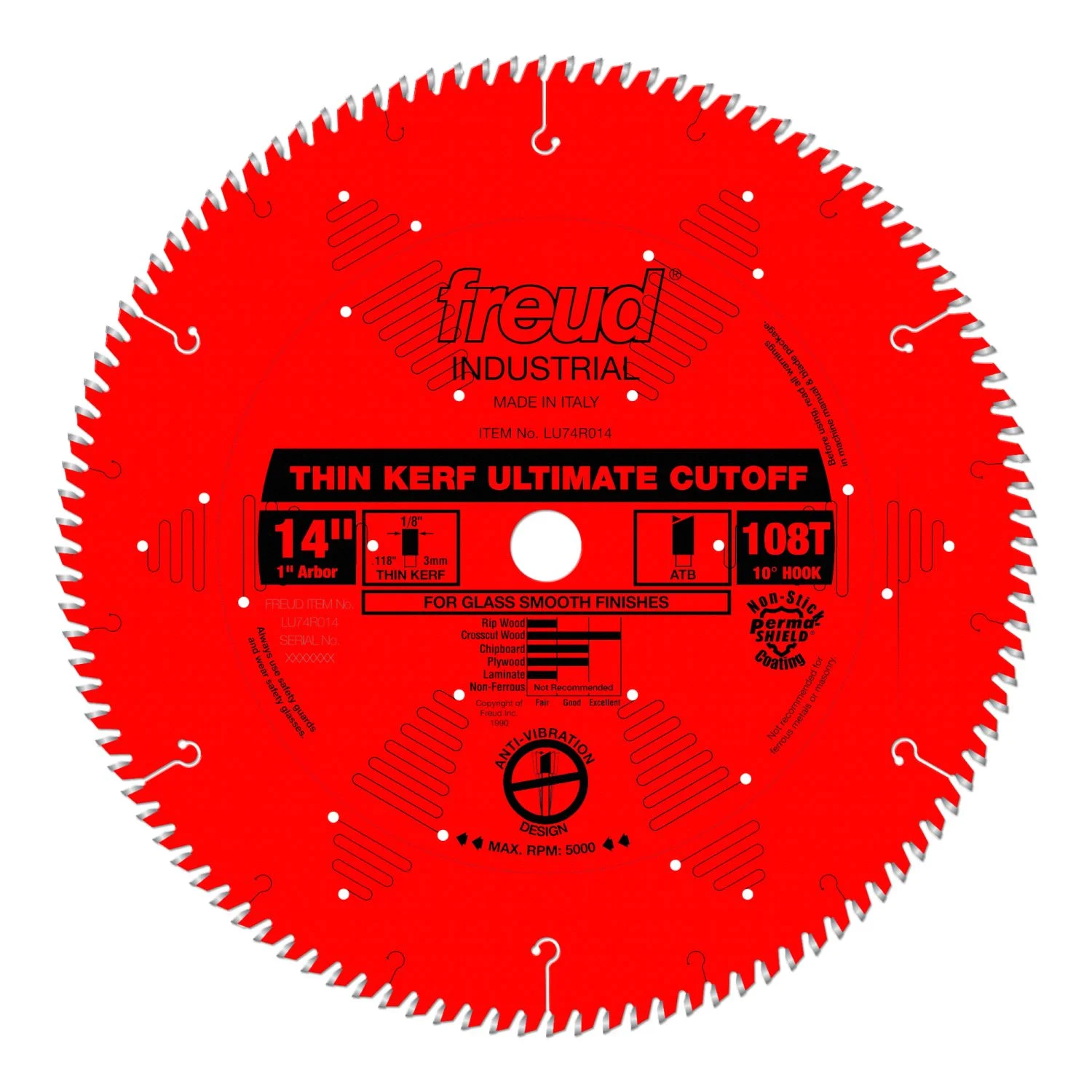 Freud LU74R014 14 in. Thin Kerf Ultimate Cut-Off Blade