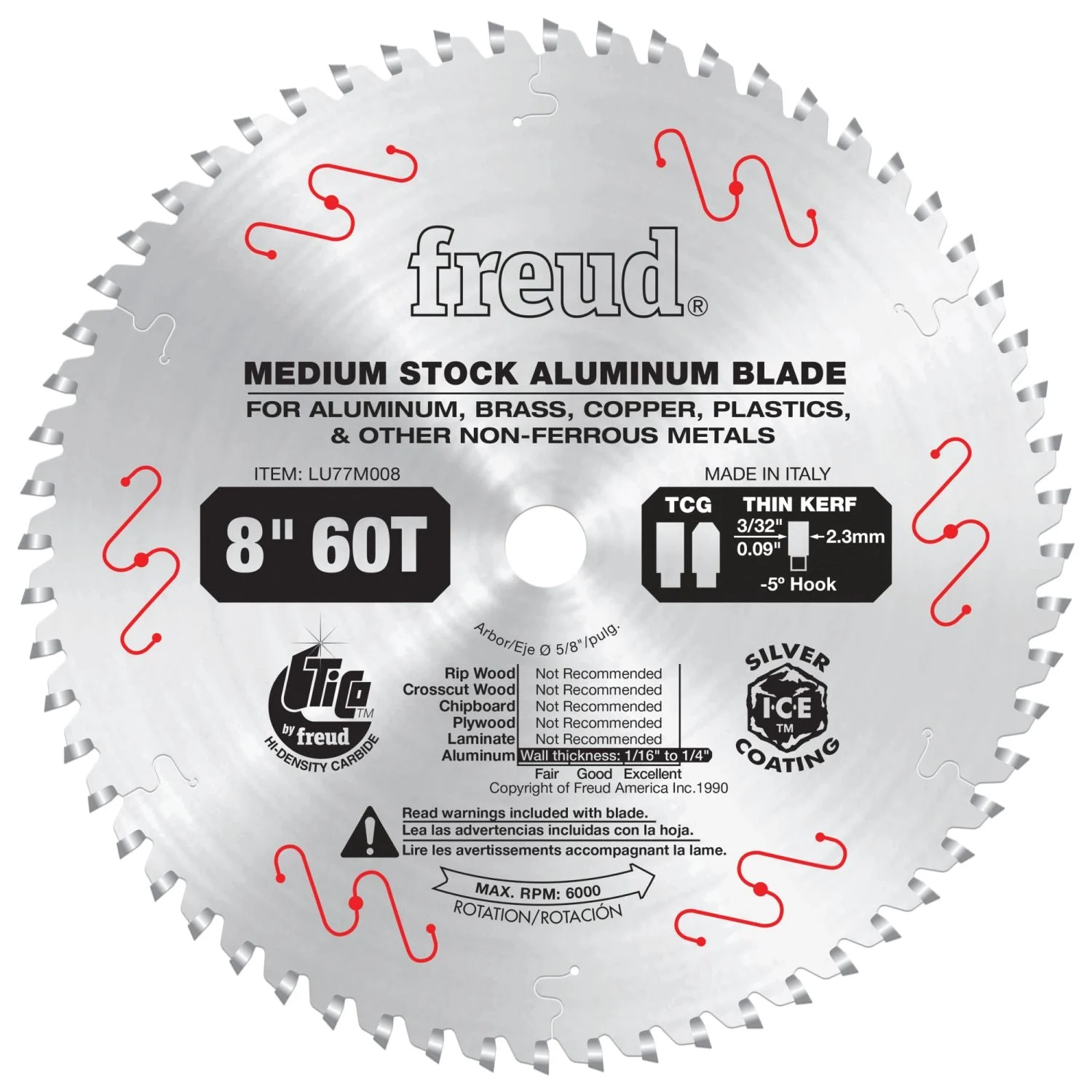Freud LU77M008 8 in. Medium Stock Aluminum Blade