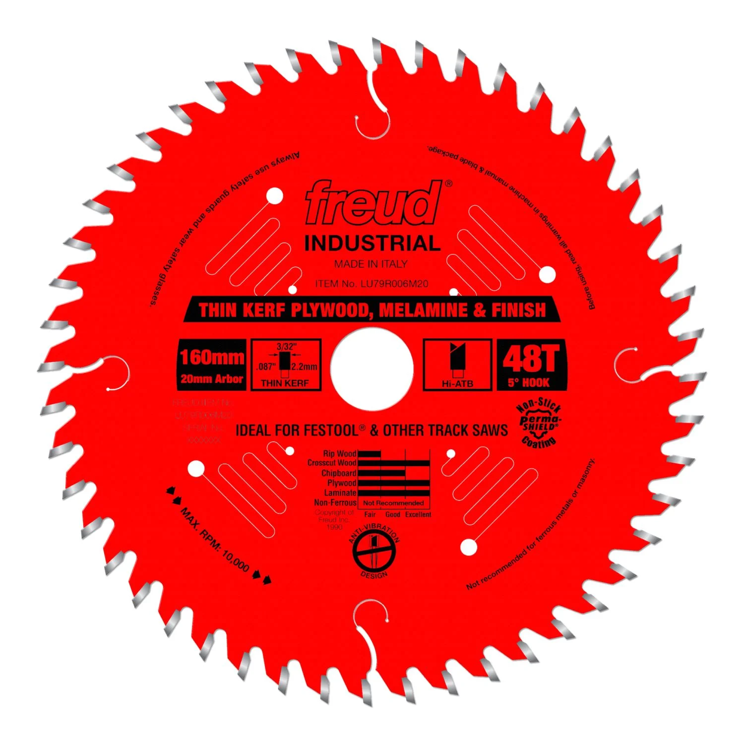 Freud LU79R006M20 160mm x 48T mm Thin Kerf Ultimate Plywood & Melamine Blade