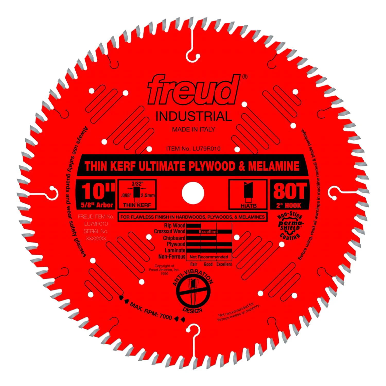 Freud LU79R010 10 in. Thin Kerf Ultimate Plywood & Melamine Blade
