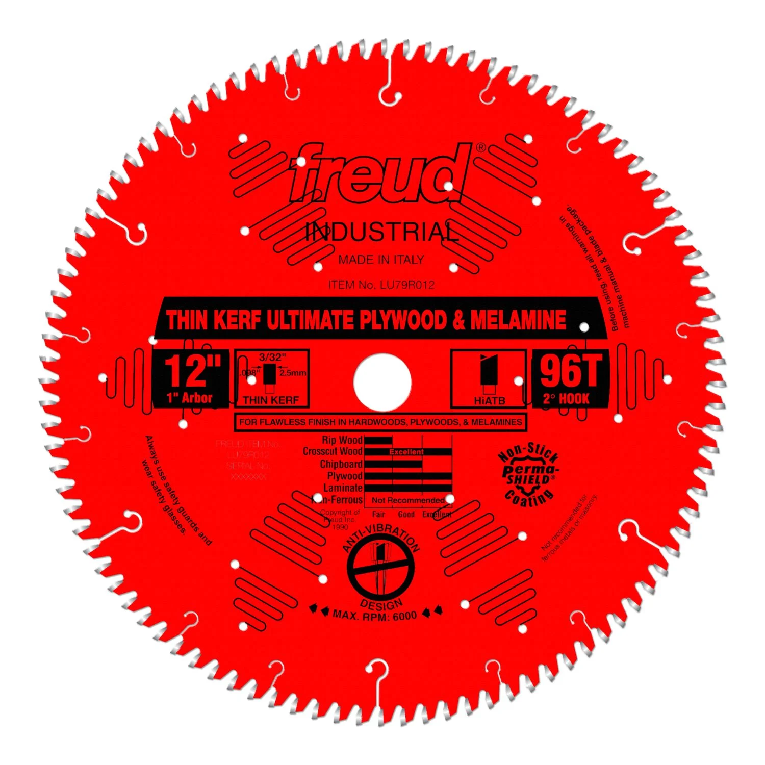 Freud LU79R012 12 in. Thin Kerf Ultimate Plywood & Melamine Blade