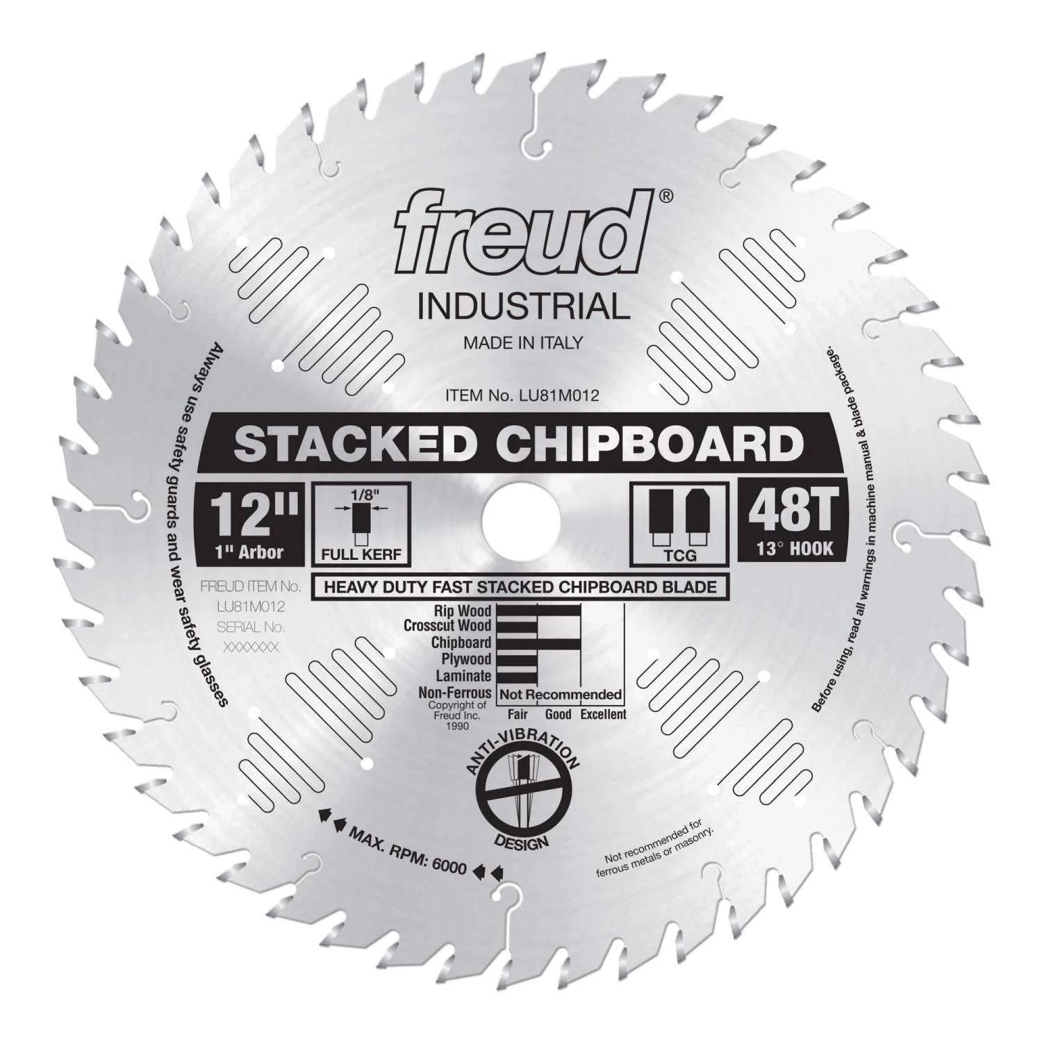 Freud LU81M012 12 in. Heavy Duty Stacked Chipboard Blade