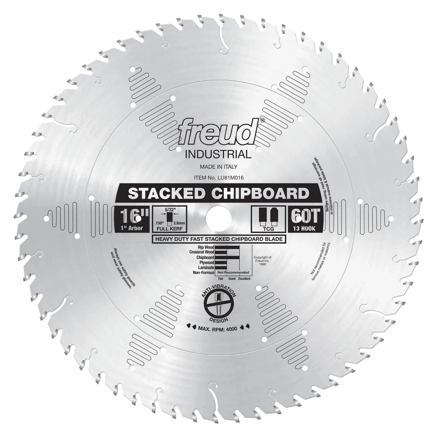 Freud LU81M016 16 in. Heavy Duty Stacked Chipboard Blade