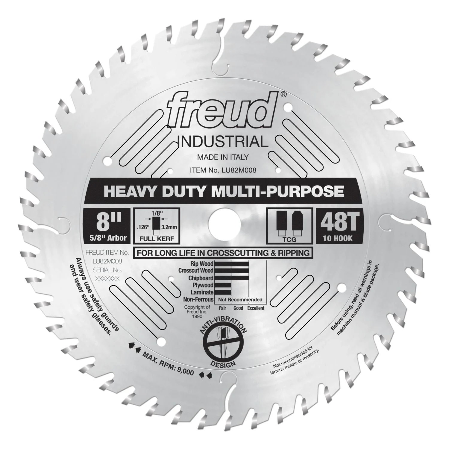 Freud LU82M008 8 in. Heavy Duty Multi-Purpose Blade