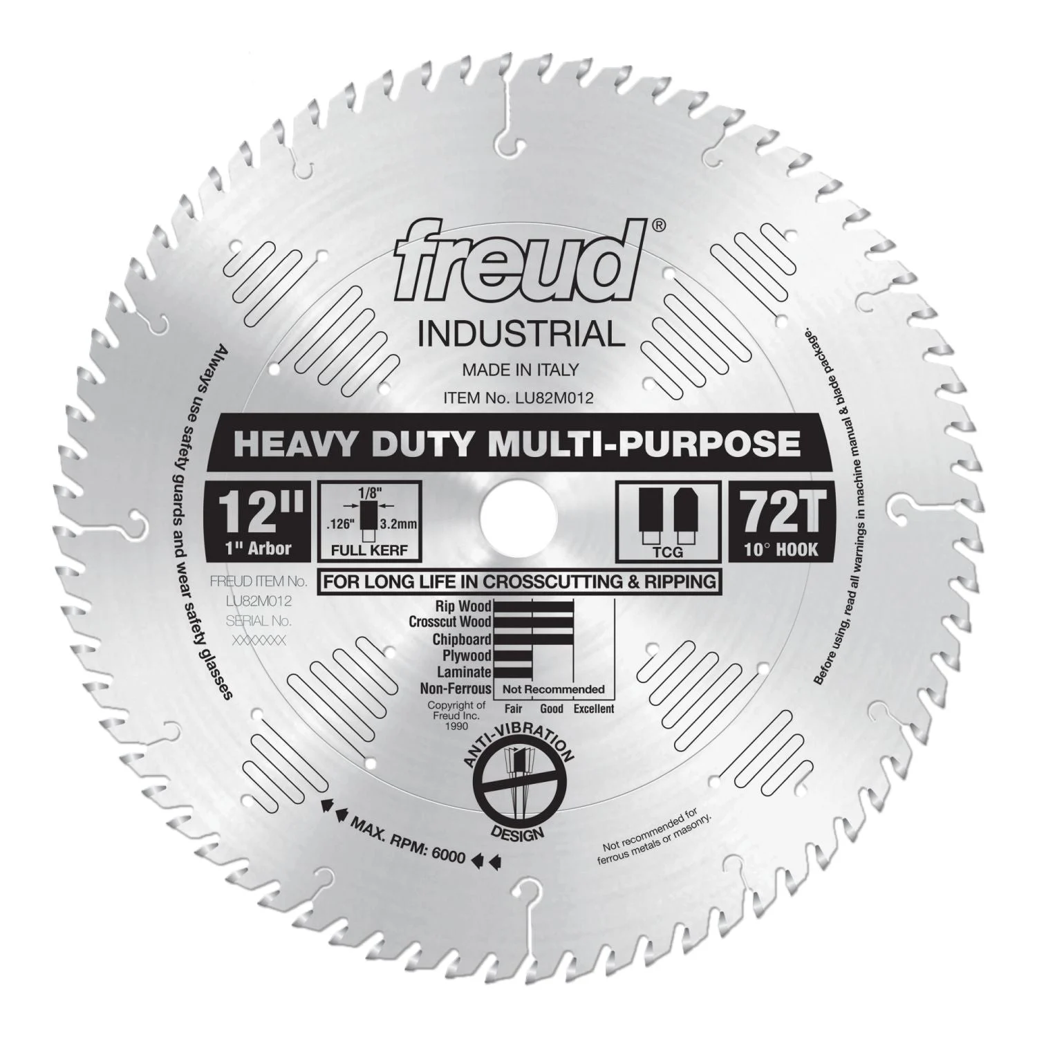 Freud LU82M012 12 in. Heavy Duty Multi-Purpose Blade