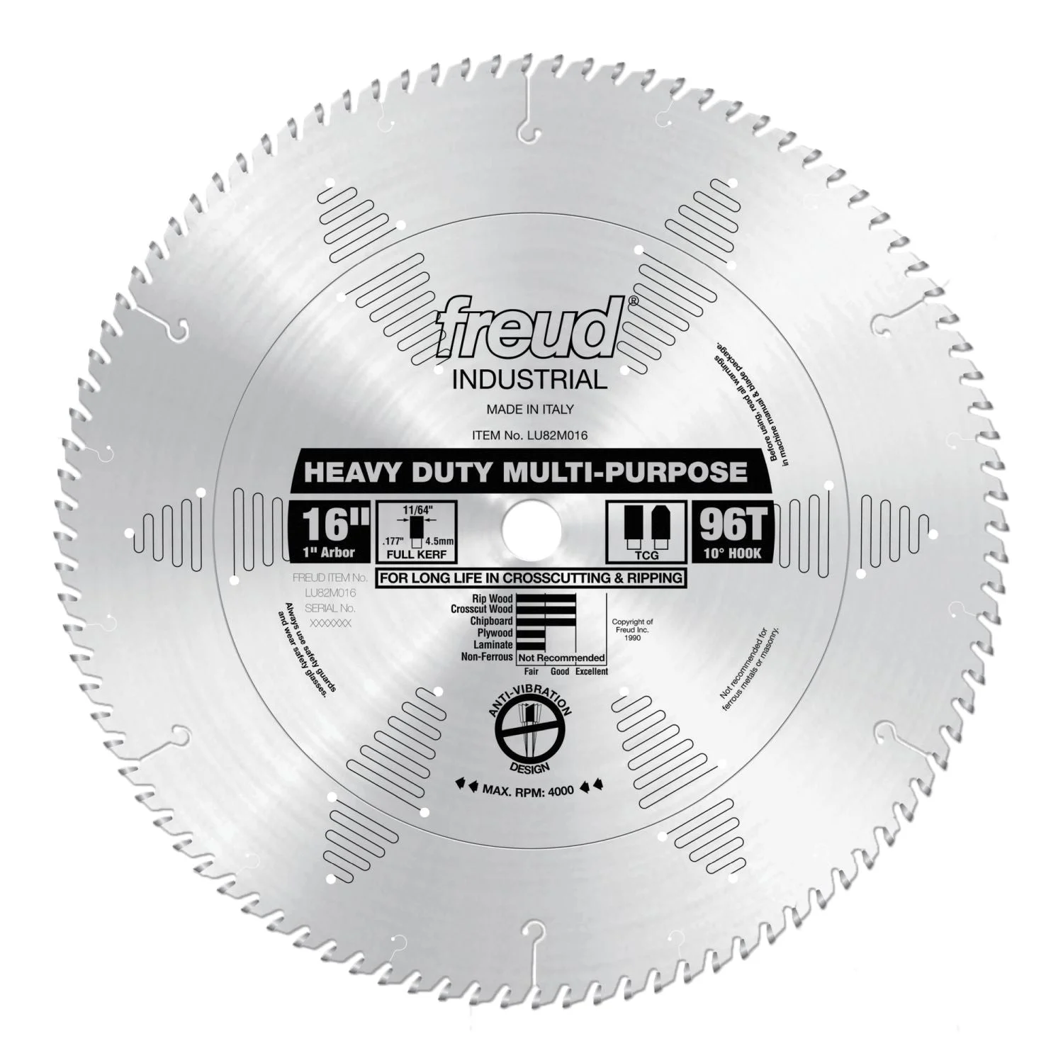 Freud LU82M016 16 in. Heavy Duty Multi-Purpose Blade