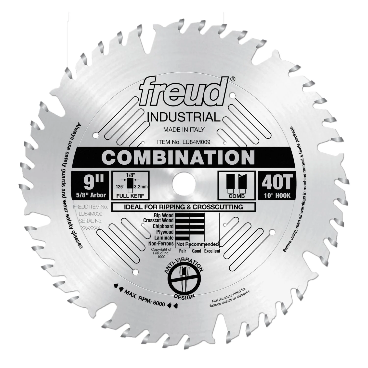 Freud LU84M009 9 in. Combination Blade
