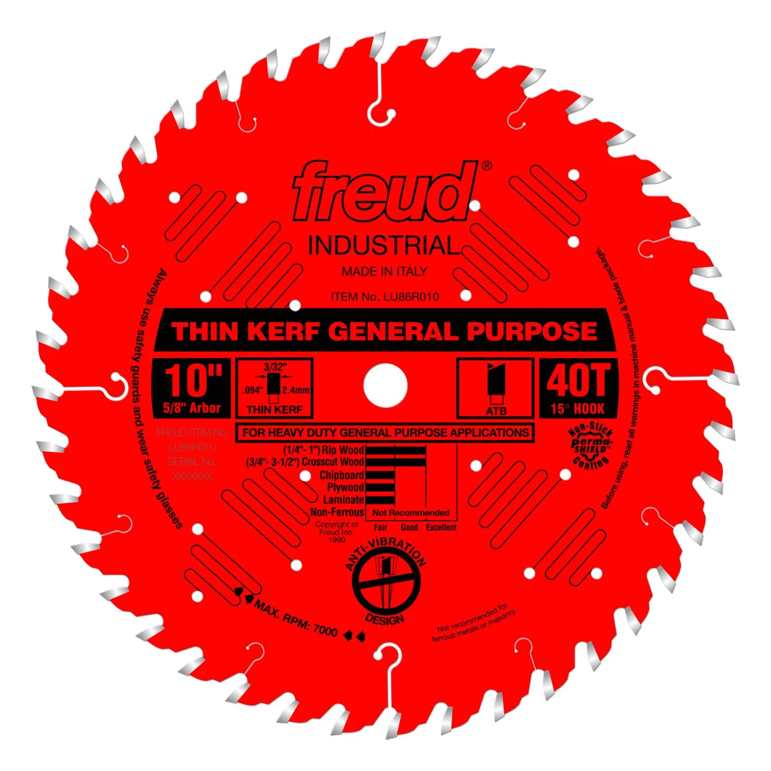 Freud LU86R010 10 in. Thin Kerf General Purpose Blade