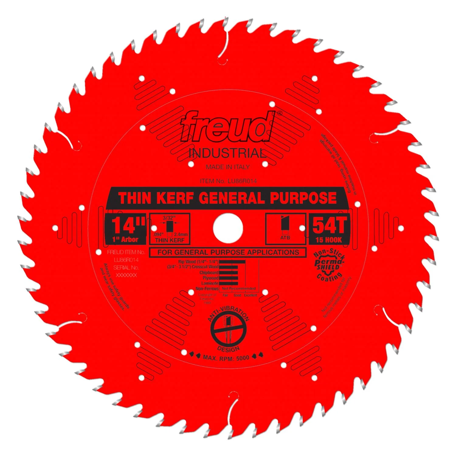 Freud LU86R014 14 in. Thin Kerf General Purpose Blade