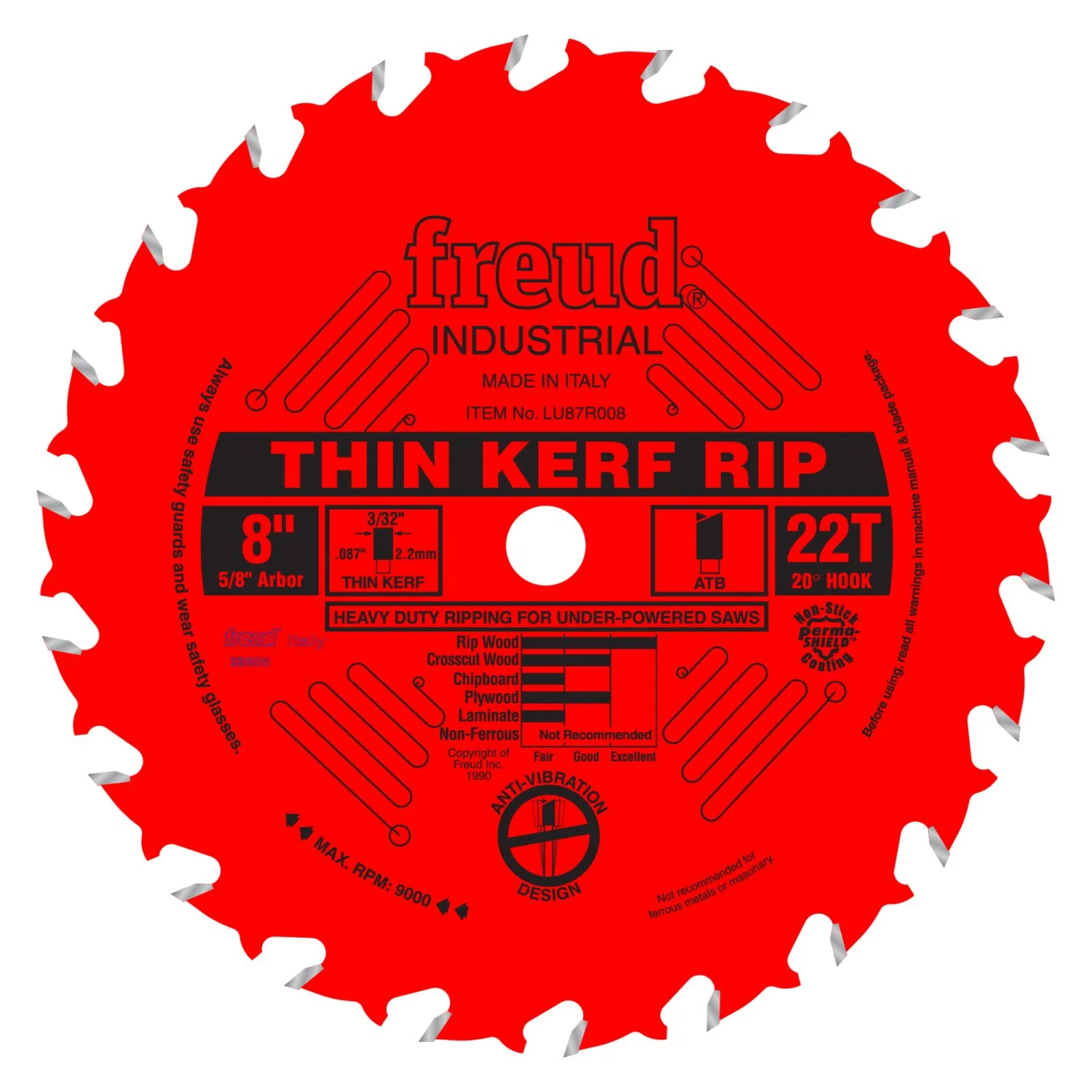 Freud LU87R008 8 in. Thin Kerf Rip Blade