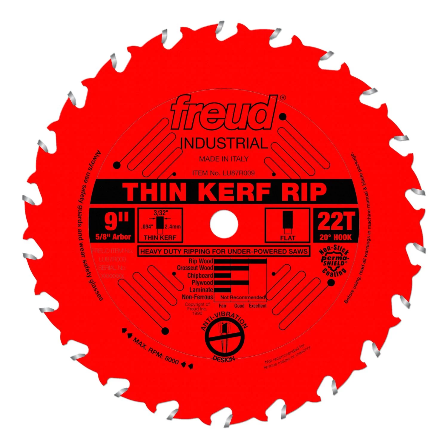 Freud LU87R009 9 in. Thin Kerf Rip Blade