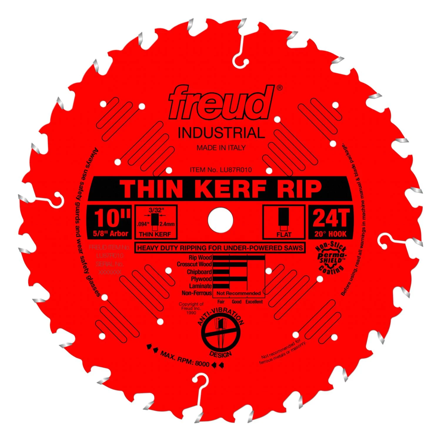 Freud LU87R010 10 in. Thin Kerf Rip Blade