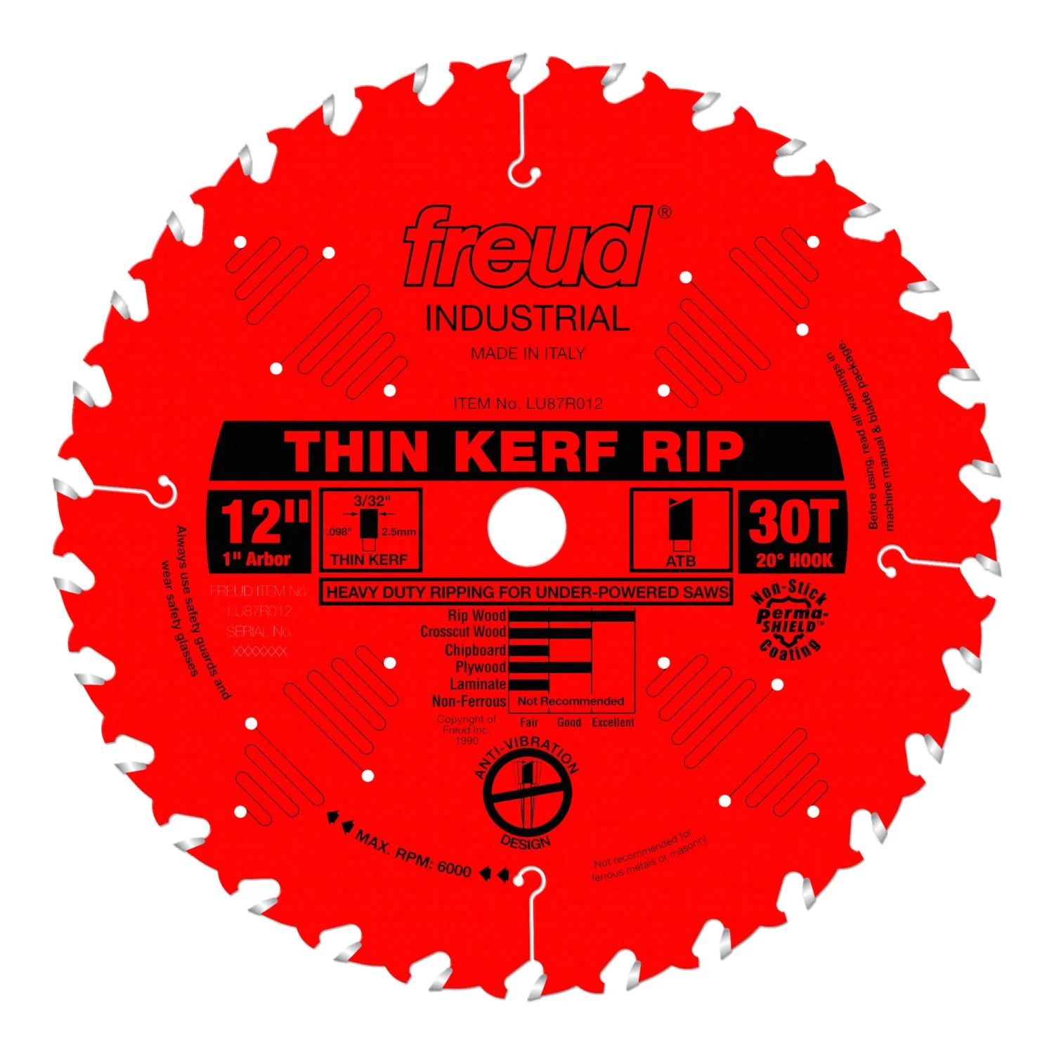 Freud LU87R012 12 in. Thin Kerf Rip Blade