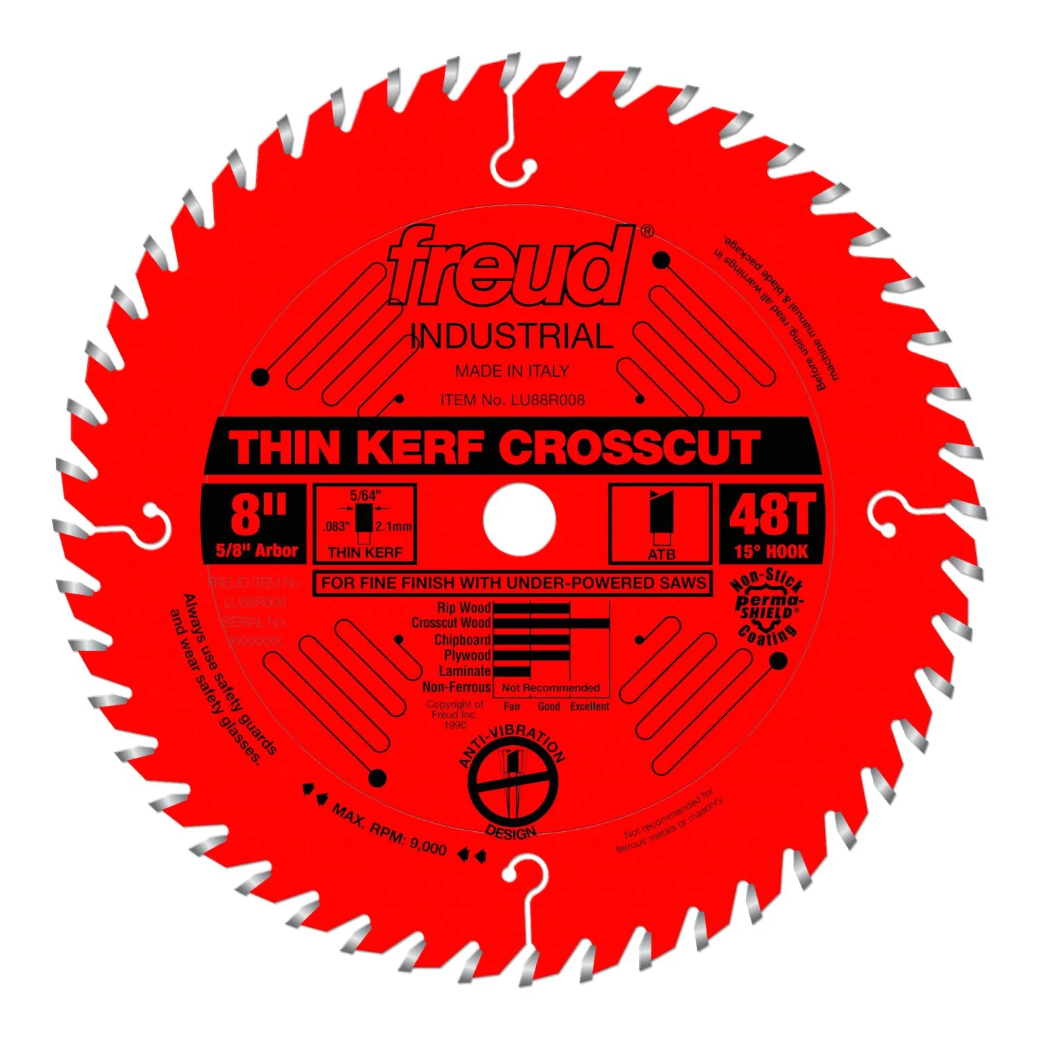Freud LU88R008 8 in. Thin Kerf Fine Finish Crosscut Blade