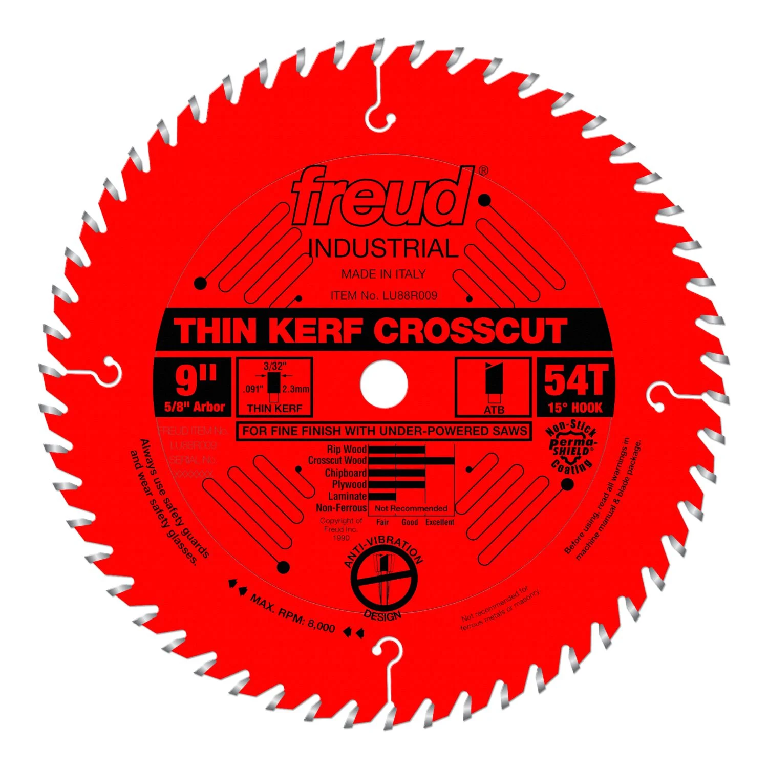 Freud LU88R009 9 in. Thin Kerf Fine Finish Crosscut Blade
