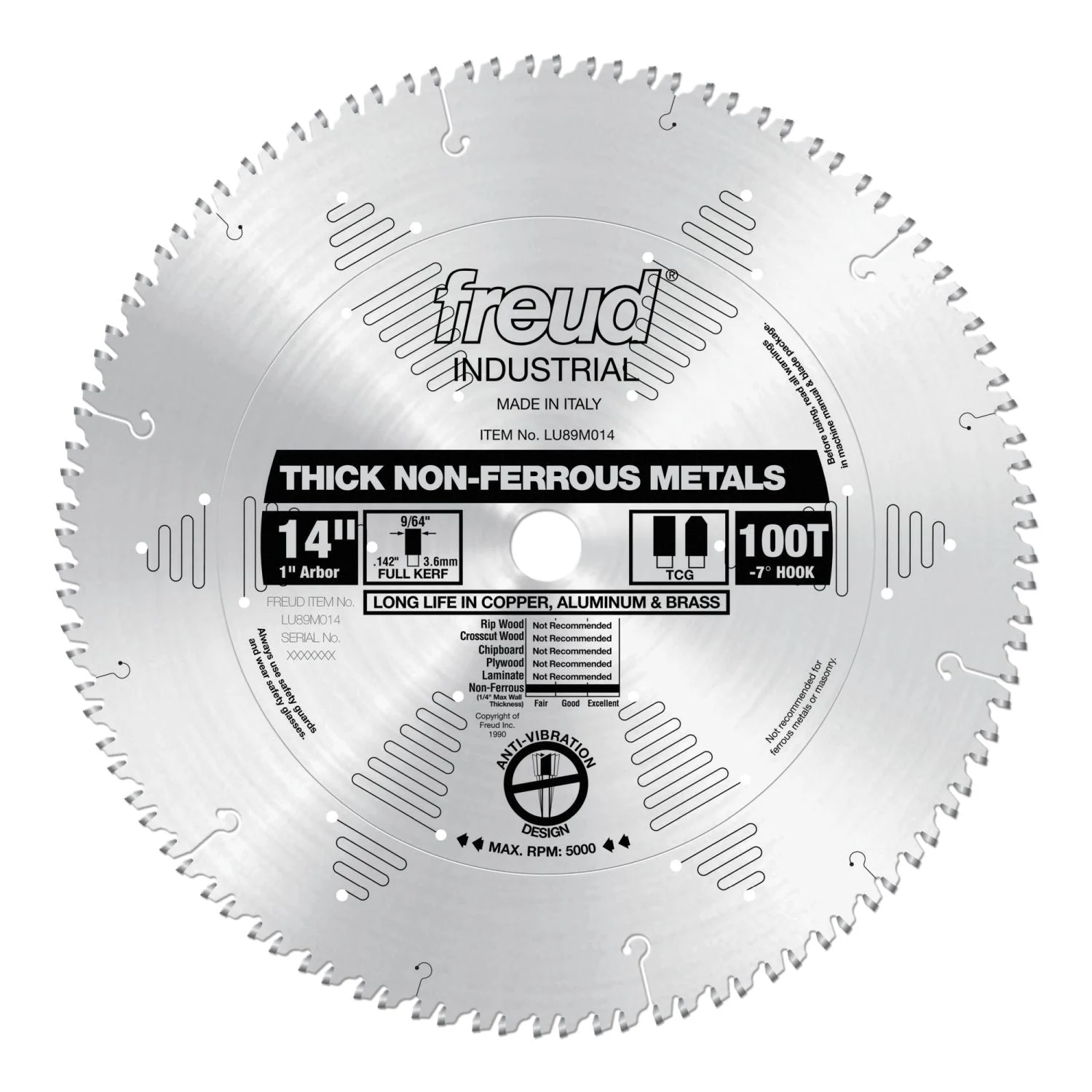 Freud LU89M014 14 in. Thick Stock Aluminum Metal Blade
