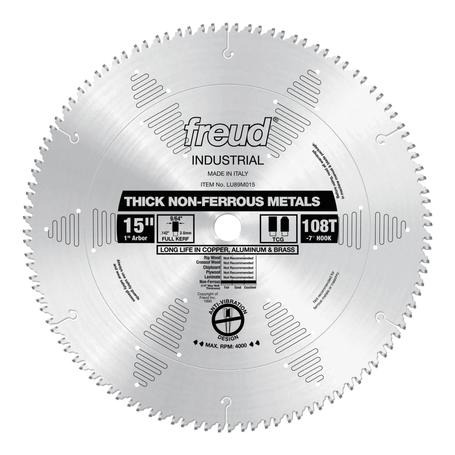 Freud LU89M015 15 in. Thick Stock Aluminum Metal Blade
