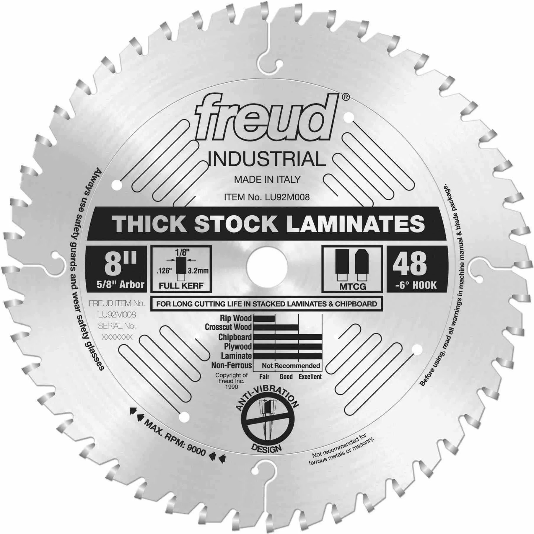 Freud LU92M008 8 in. Thick-Stock Laminate Blade