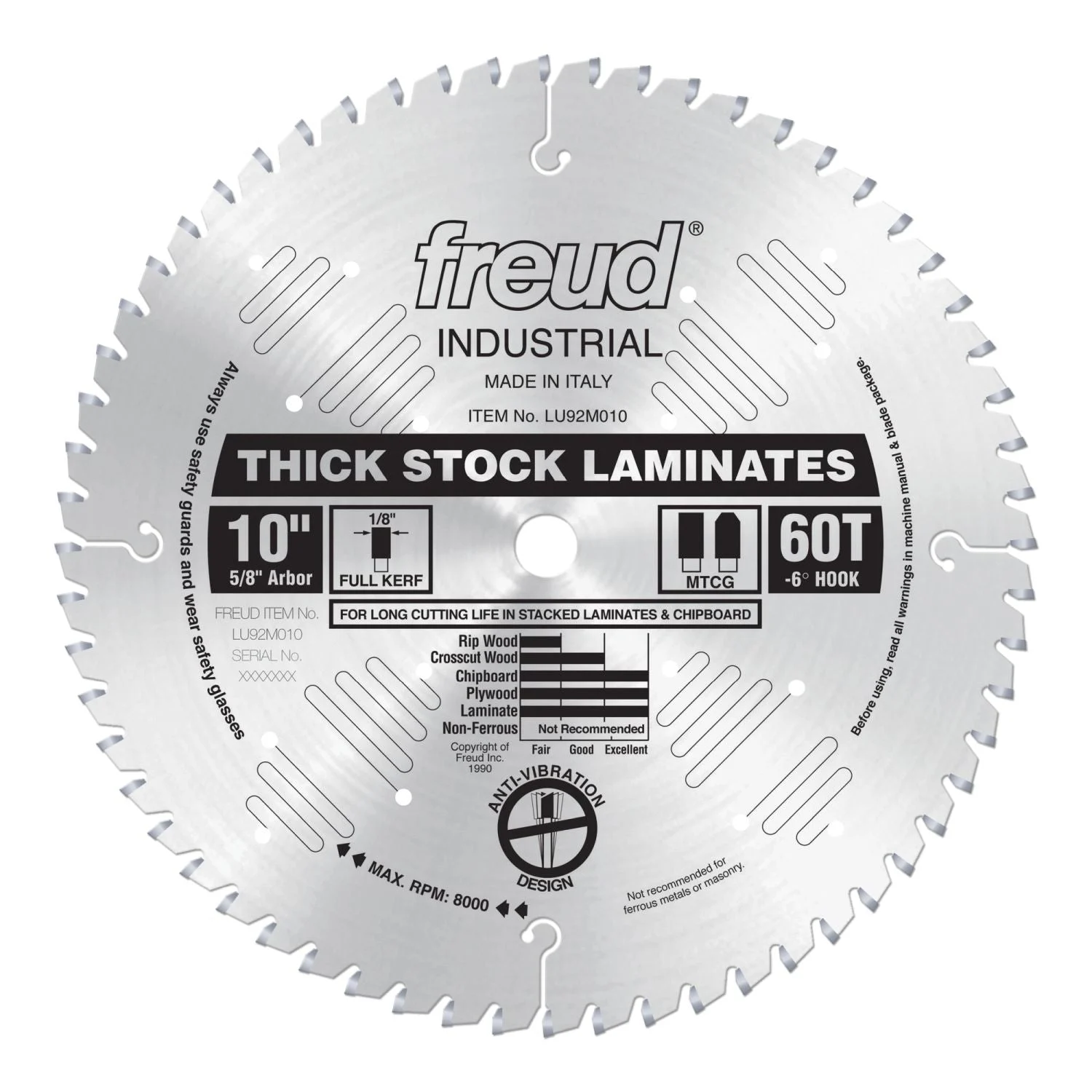 Freud LU92M010 10 in. Thick-Stock Laminate Blade