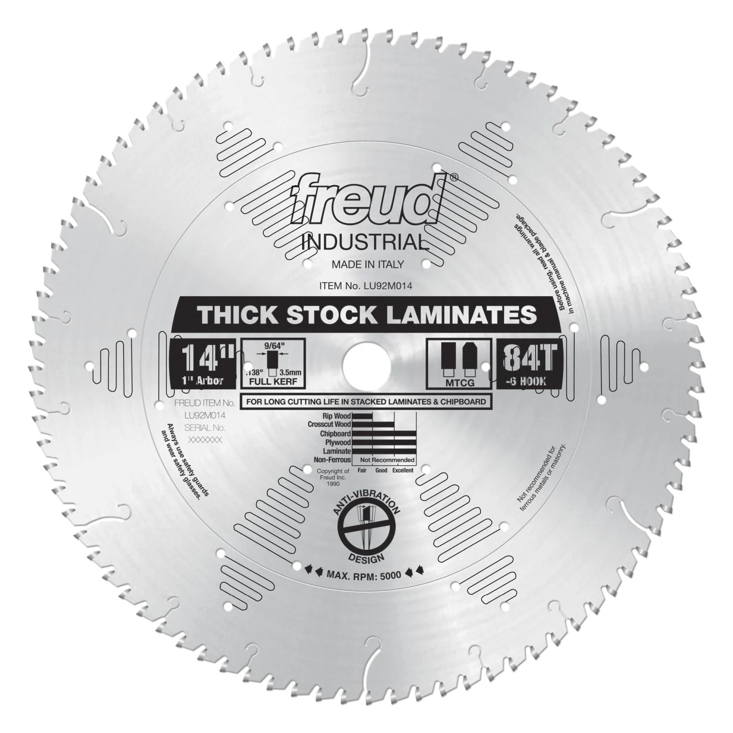 Freud LU92M014 14 in. Thick-Stock Laminate Blade