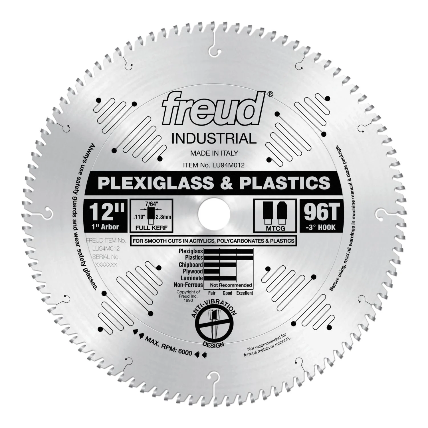 Freud LU94M012 12 in. Plastic Blade