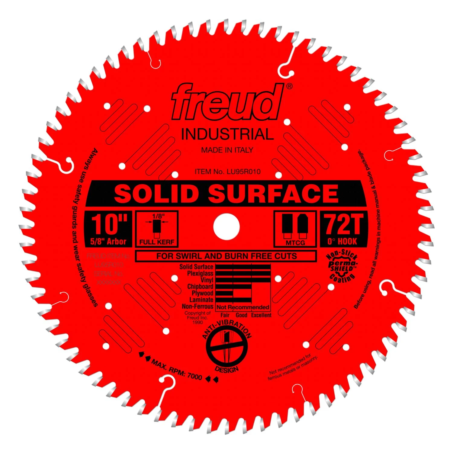 Freud LU95R010 10 in. Solid Surface Blade