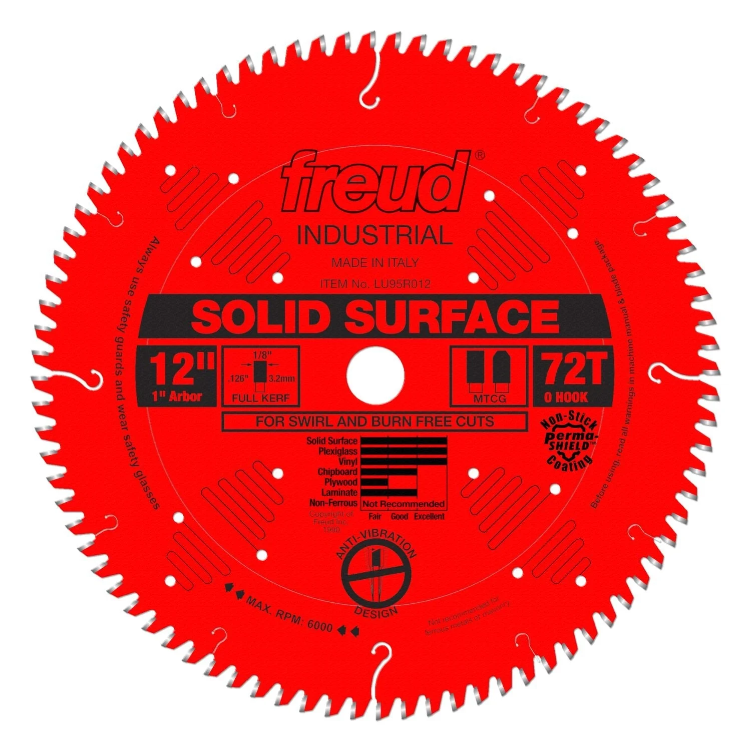 Freud LU95R012 12 in. Solid Surface Blade