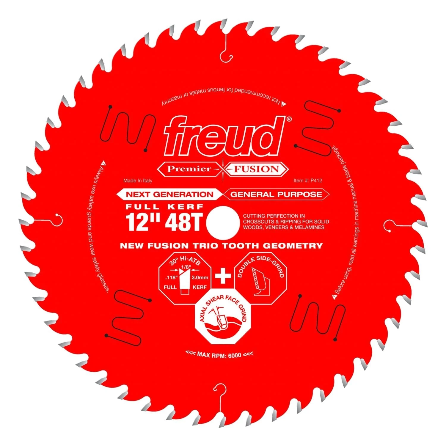 Freud P412 12 in. Next Generation Premier Fusion General Purpose Blade