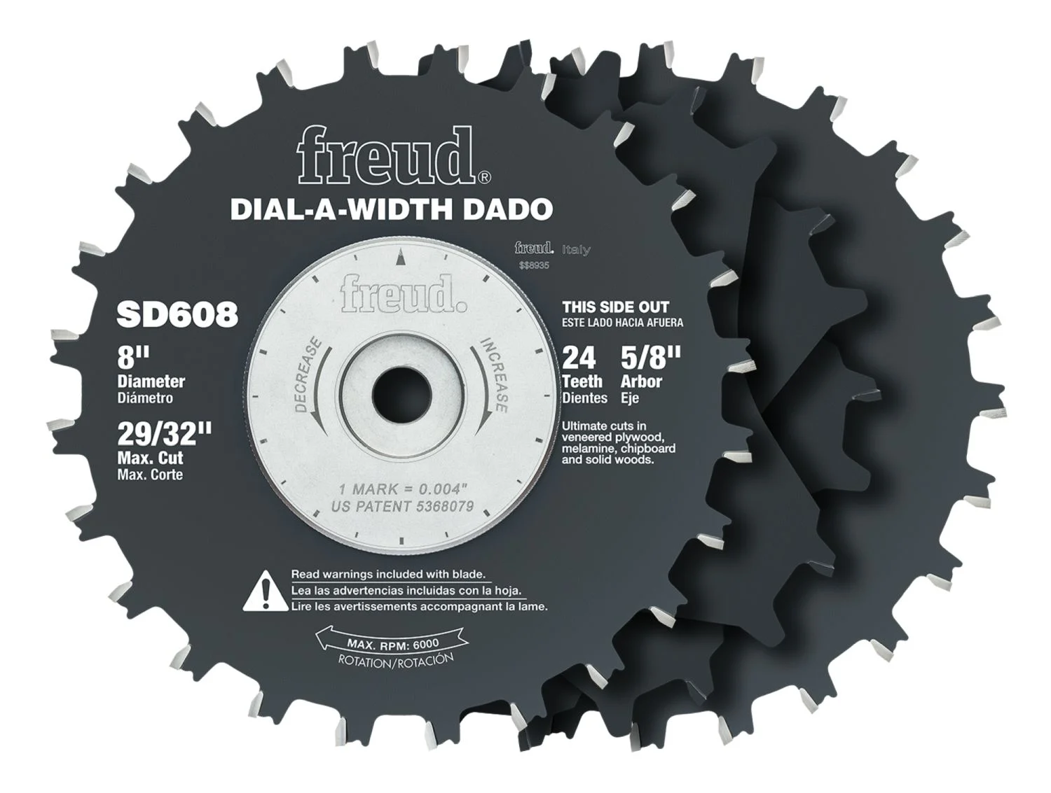 Freud SD608 8-Inch Dial-A-Width Stacked Dado Sets