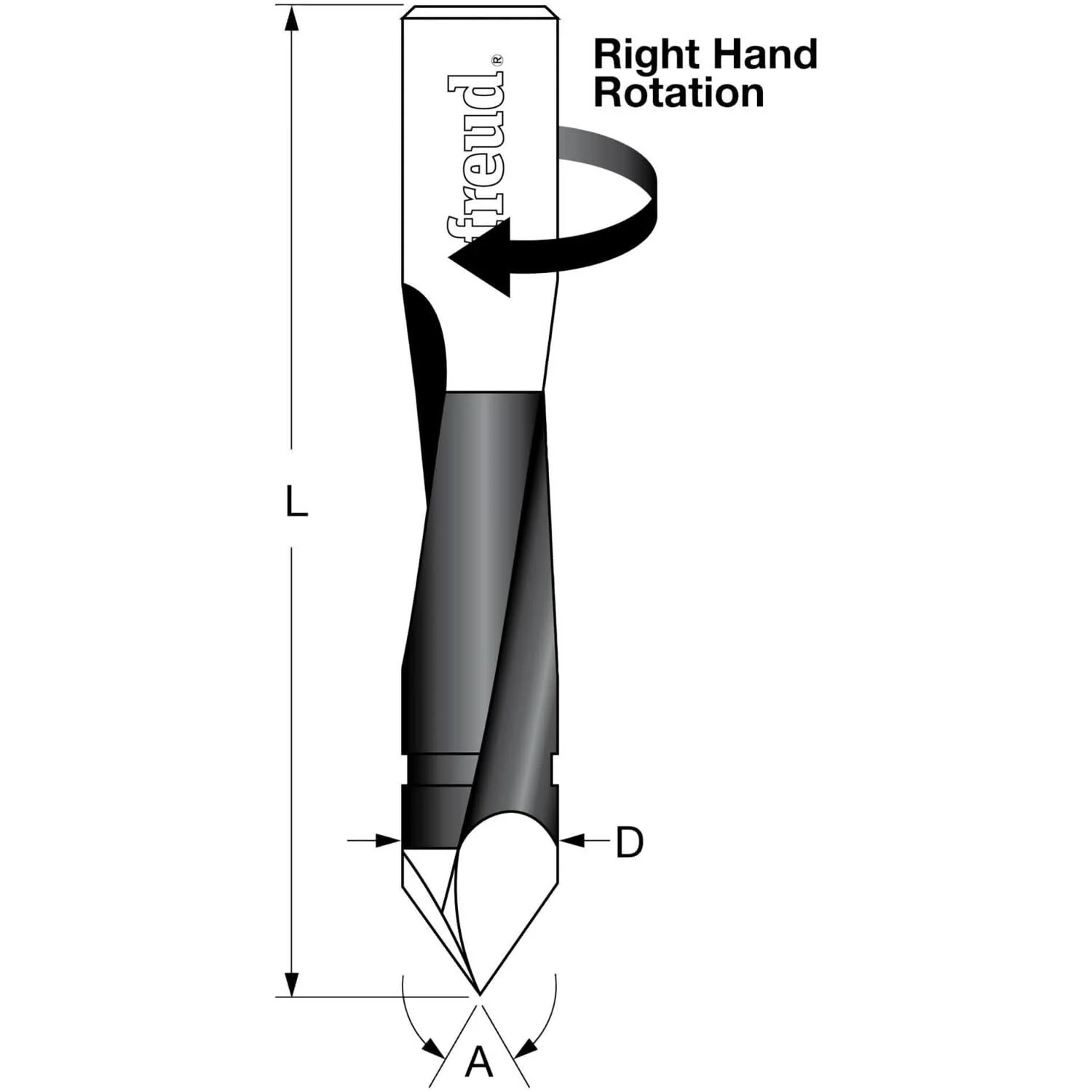 Freud TH10057R 10mm Through Hole Bit