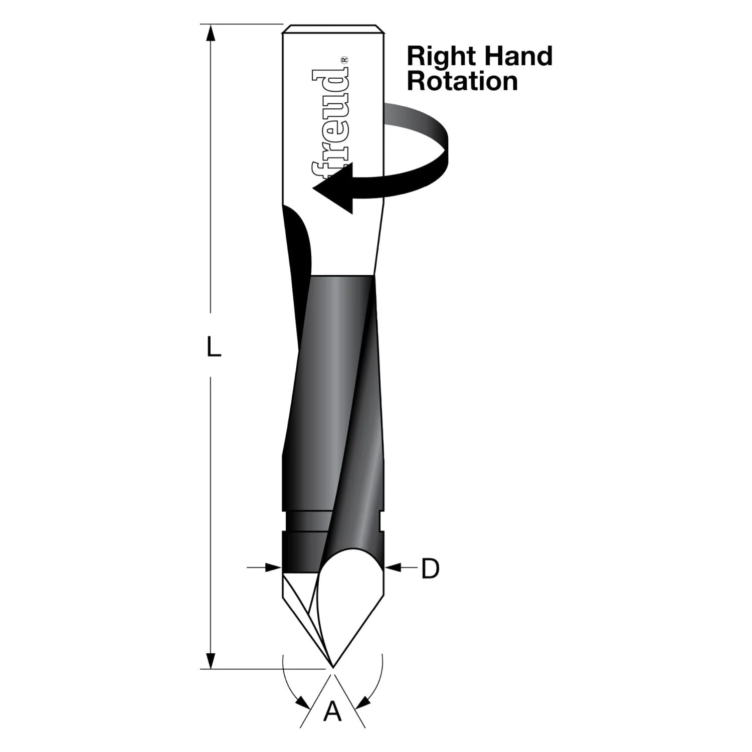 Freud TH47670R 3/16 Through Hole Bit