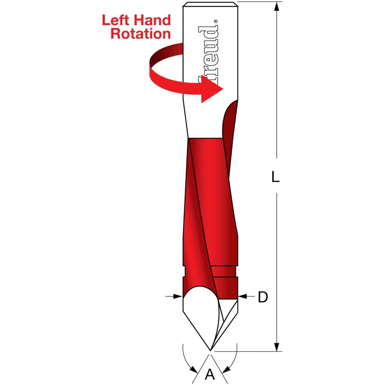 Freud TH80057L 8mm Through Hole Bit