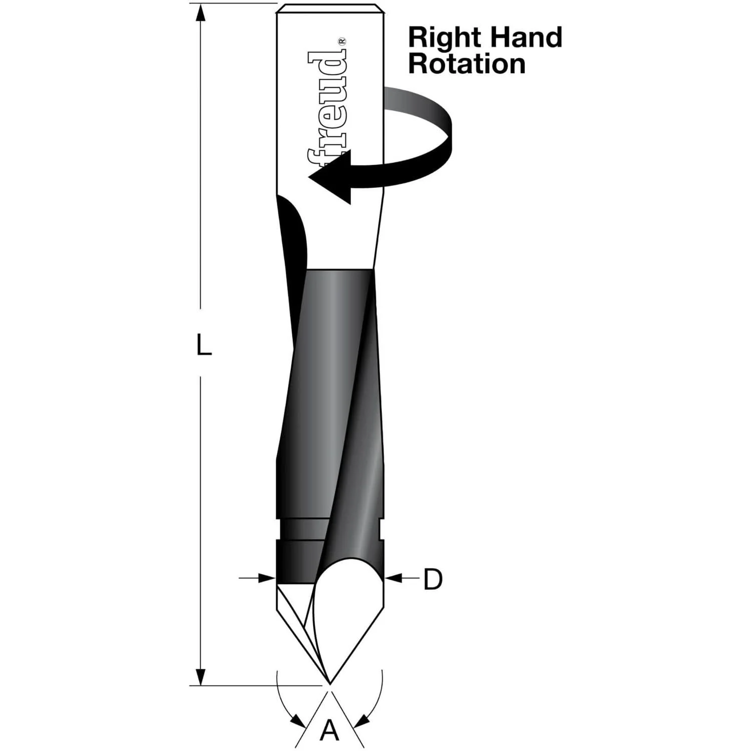 Freud TH93870R 3/8 Through Hole Bit