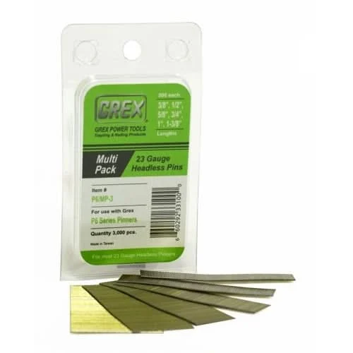 Grex P6 23-Gauge Pin Nail Multi Pack, 1-3/16" to 2", 2500 Pack