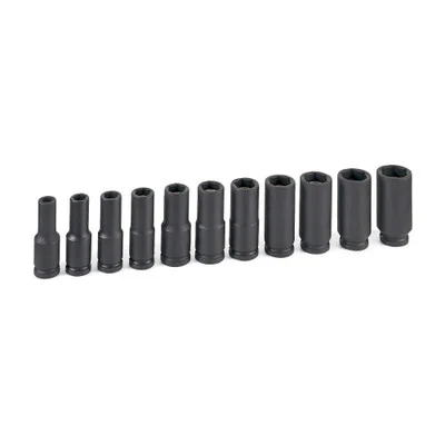 Grey Pneumatic 1/2" Drive Deep Magnetic Impact Set 11pc 6pt (1511DG)
