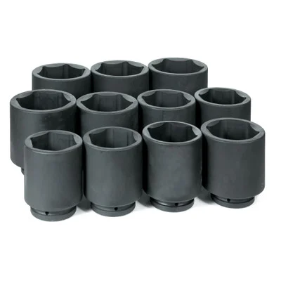 Grey Pneumatic 1" Dr. 11 Pc. Deep Metric Set 76mm to 115mm (9011MD)