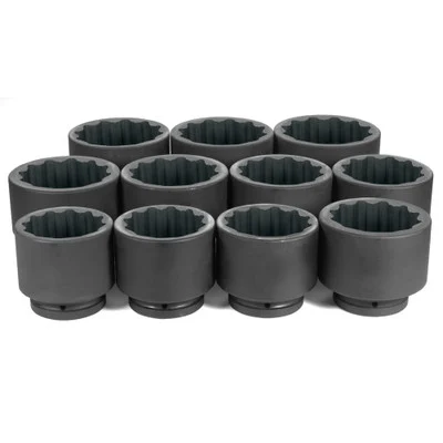 Grey Pneumatic 1" Dr. 11pc Metric Set 76mm to 115mm - 12 Point (9111M)