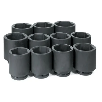 Grey Pneumatic 1" Drive SAE 6pt Deep Impact Socket Set 11pc (9011D)