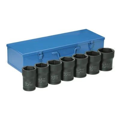 Grey Pneumatic 3/4" Drive Deep Length Pinion Nut Impact Set 7pc (8370)