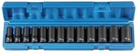 Grey Pneumatic 3/8" Drive 13 Piece Semi-Deep Metric Set (1213MSD)