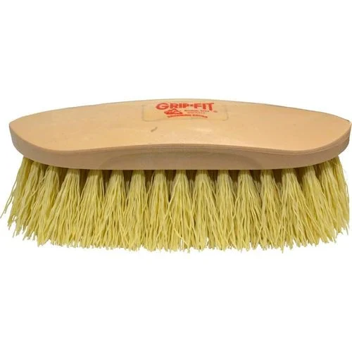 Grooming Brush Stiff Synthetic Rice Root Bristle GRIP FIT Handle