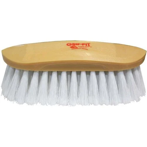 Grooming Brush Very Soft White Synthetic Bristled Full Size Handle
