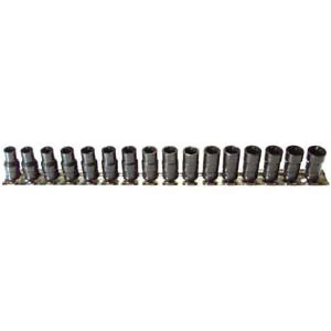 H.B. Products TSCS2516B 16 Piece Combination Turbo Socket Set 1/4"