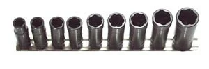 H.B. Products TSMD3809B 9 Piece 3/8" Drive Deep Metric Turbo Socket Set