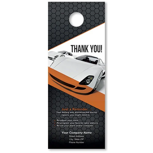 Hang Tag - Care for New Paint Job