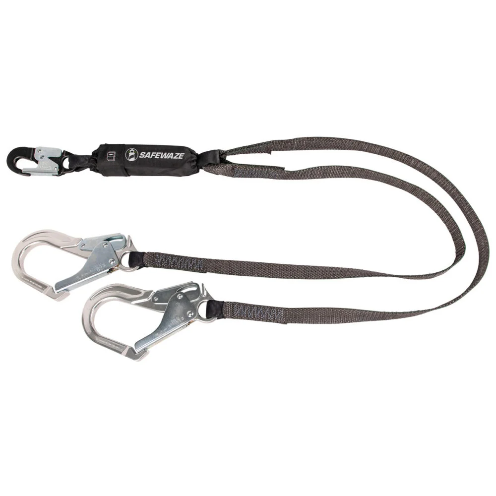 Heavyweight 6′ Energy Absorbing Lanyard: Dual Leg, Alu Rebar Hooks